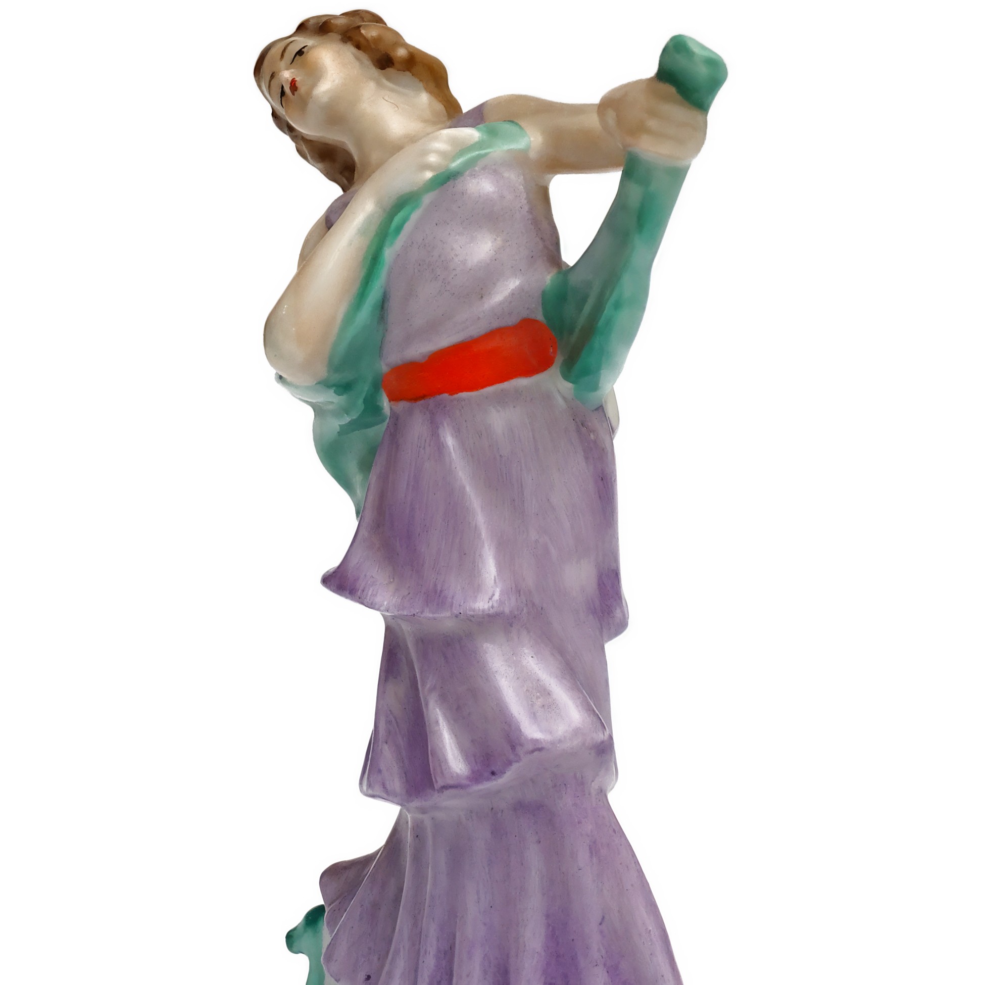 Porzellan-Ballerina-Figurine, Wagner & Apel, Vintage Art Deco, Elegante Tänzerin, Handbemalt